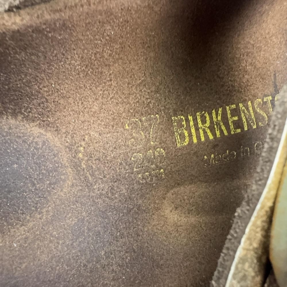 Birkenstock Arizona Shoes Womens Size 6 Gold Slide Sandals Cork Footbed Comfort - Picture 9 of 16